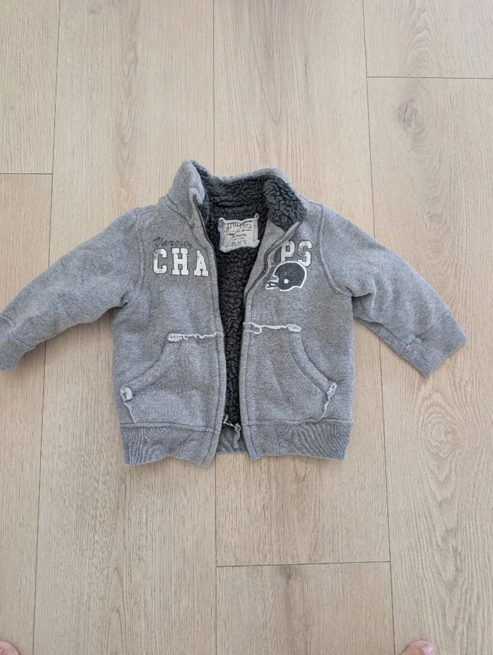 The Children's Place : Kids Gray Sherpa-Lined Zip Hoodie Jacket 0250